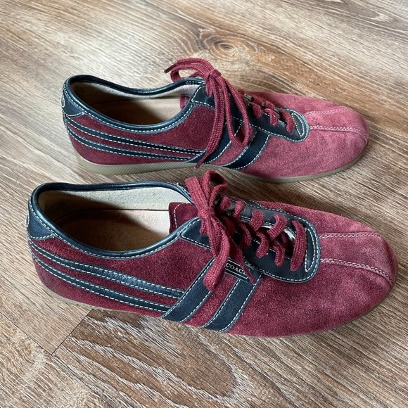 Coach Men's Maroon Suede Frasier Sneakers 7.5 M - Picture 4 of 9